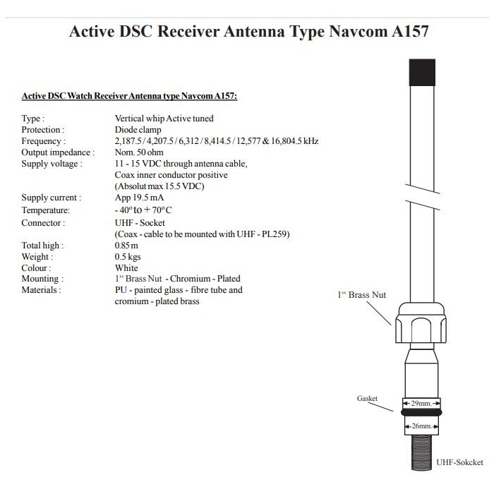 Navcom A157 Active DSC Receiver Antenna(NEW)