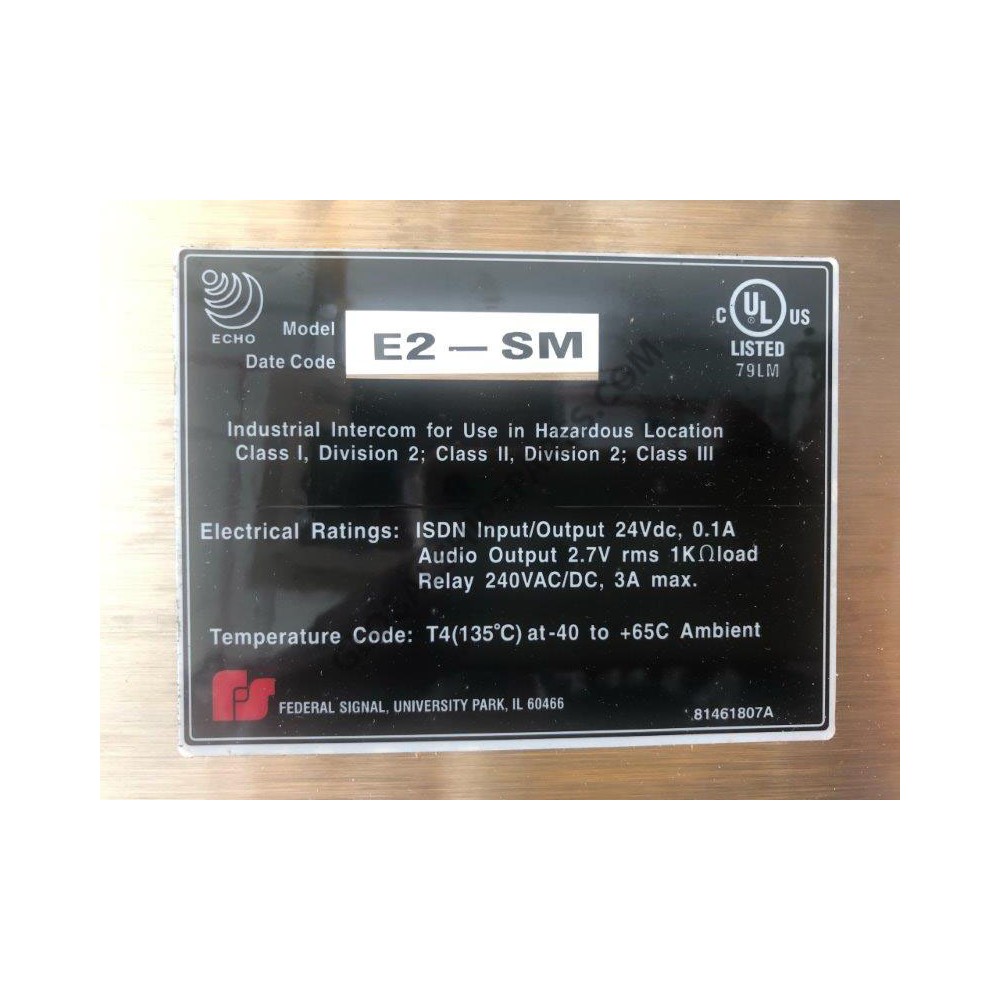 ECHO E2 Class I, Division 2, Digital Intercom Stations(NEW)
